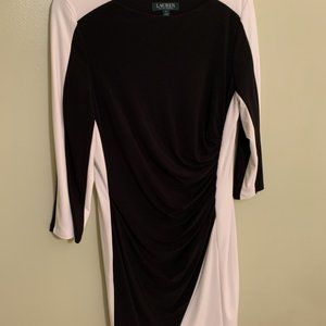 Long sleeved black and white dress
